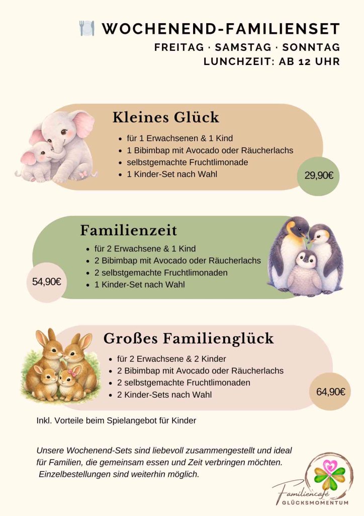 Locker essen. Kinder spielen lassen. Durchatmen